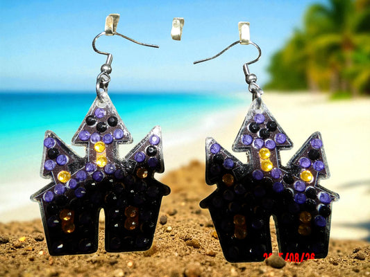 Glow In The Dark Spooky House Earrings