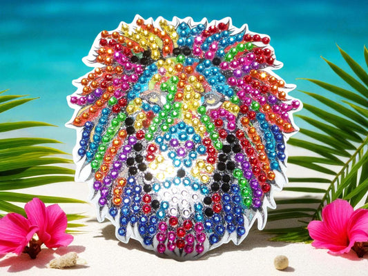 Colorful Lion's Head Magnet