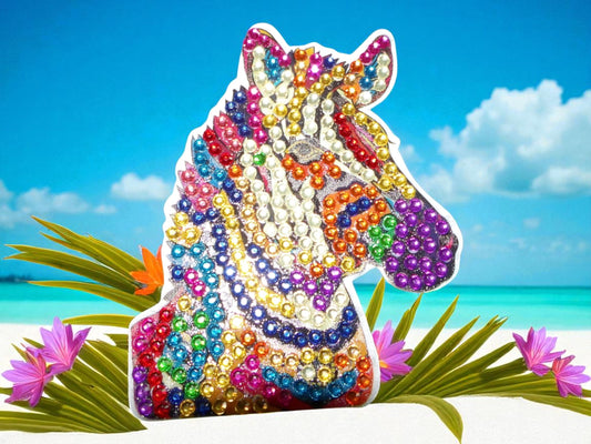 Colorful Zebra Head Magnet