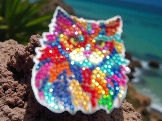 Colorful Cat Face Magnet