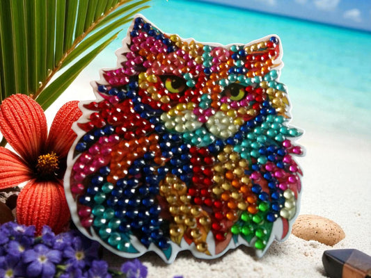 Colorful Cat Face Magnet