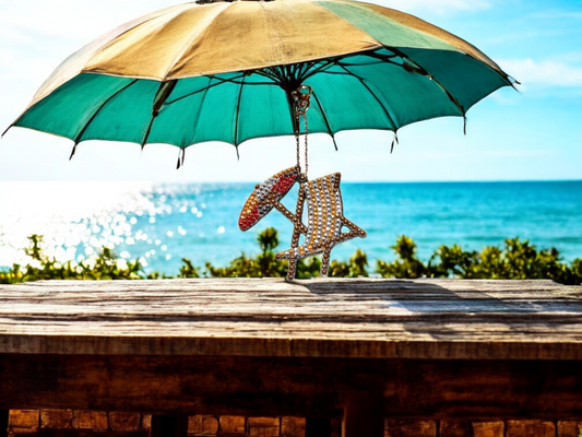 Beach Chair w/Umbrella Keychain