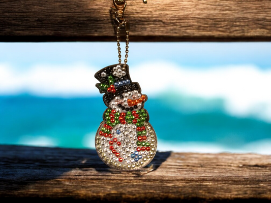 Black Hat Snowman Keychain