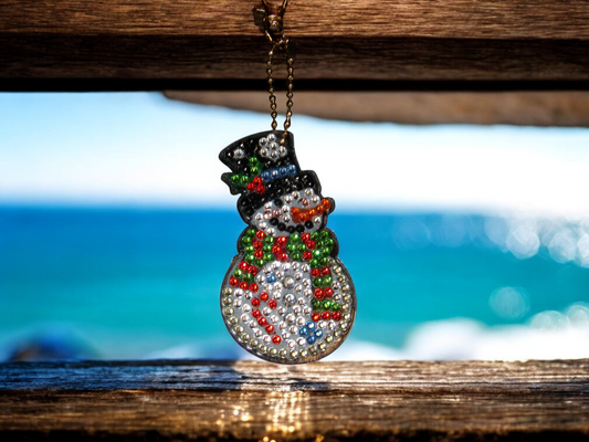 Black Hat Snowman Keychain