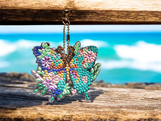 Blue Colorful Butterfly Keychain