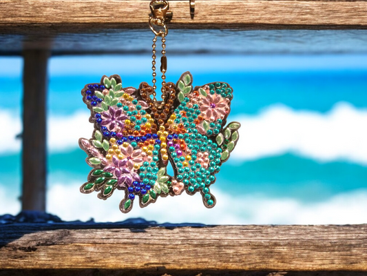 Blue Colorful Butterfly Keychain