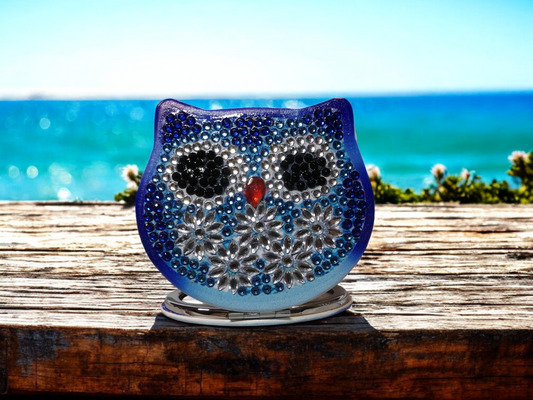 Blue Owl Pocket Mirror
