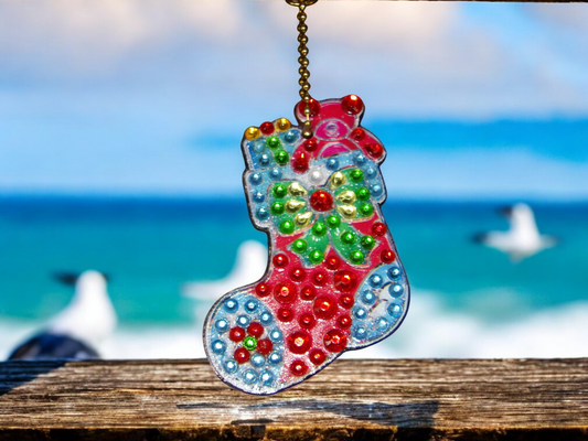 Blue & Red Stocking Keychain
