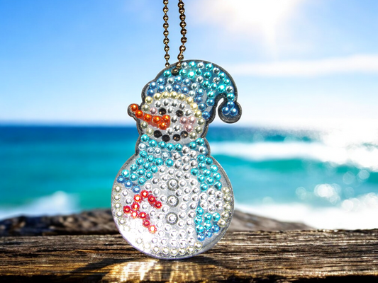 Bouncy Blue Snowman Keychain