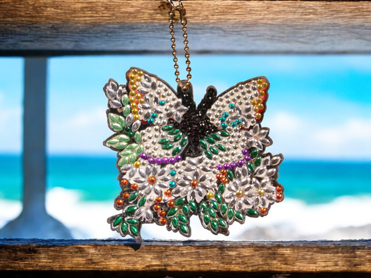 Bright Colorful Butterfly Keychain