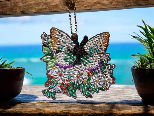 Bright Colorful Butterfly Keychain