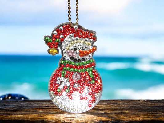Bright Red Snowman Keychain