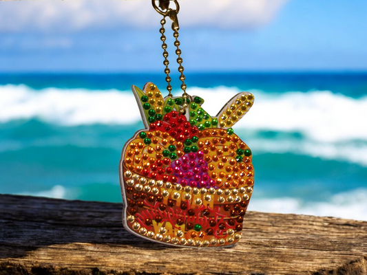 Colorful Veggie Basket Keychain