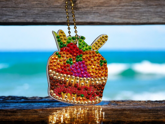 Colorful Veggie Basket Keychain