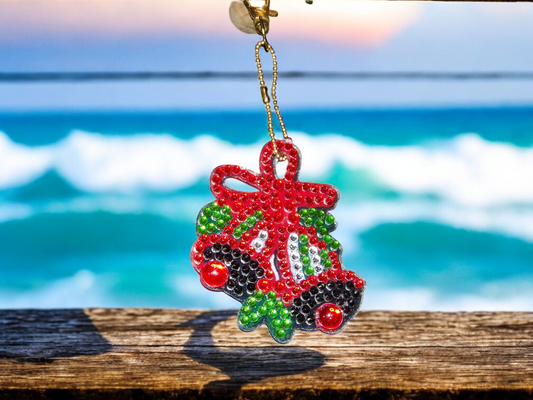Colorful Red Bell Keychain