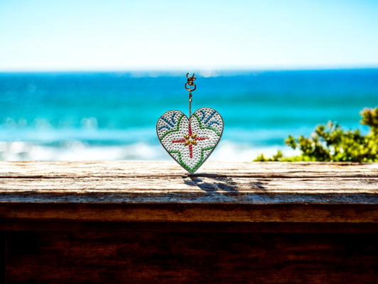 Large Cross Heart Keychain