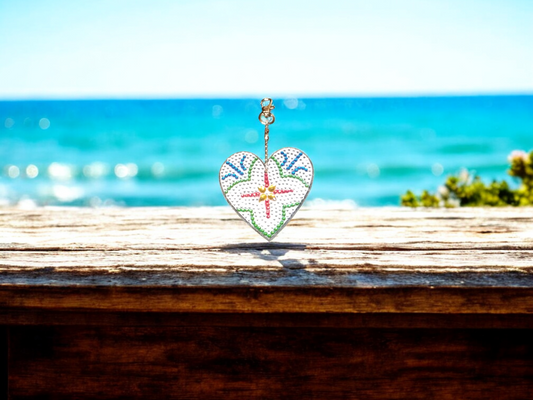Large Cross Heart Keychain