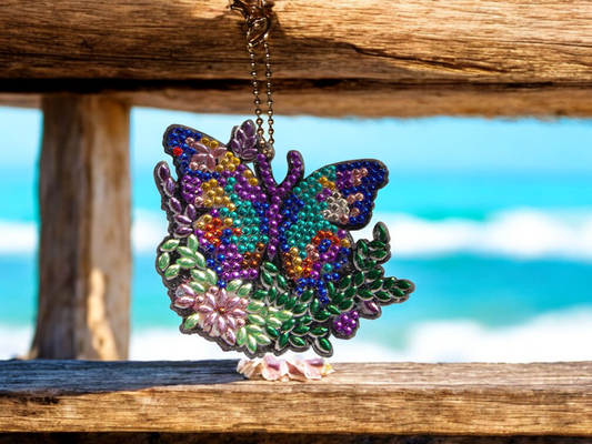 Large Multi-Color Butterfly Keychain