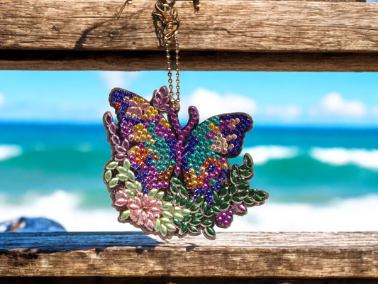 Large Multi-Color Butterfly Keychain