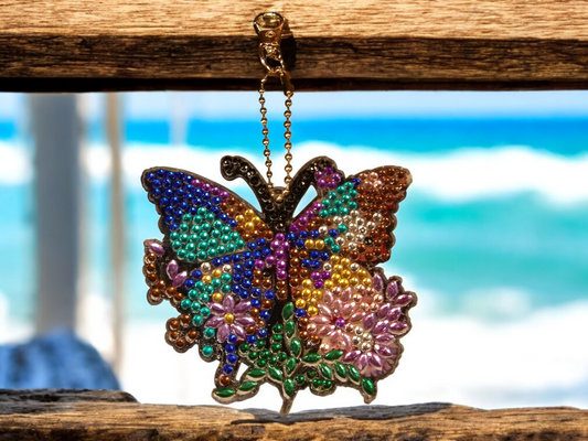 Large Colorful Butterfly Keychain