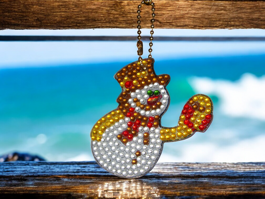 Golden Snowman Keychain