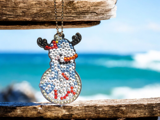 Moose Snowman Keychain