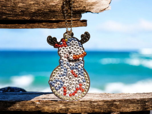 Moose Snowman Keychain