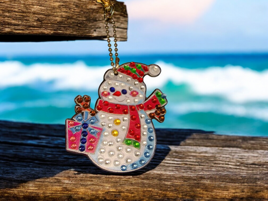 Present Snowman Keychain