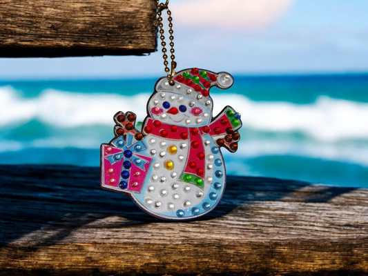 Present Snowman Keychain