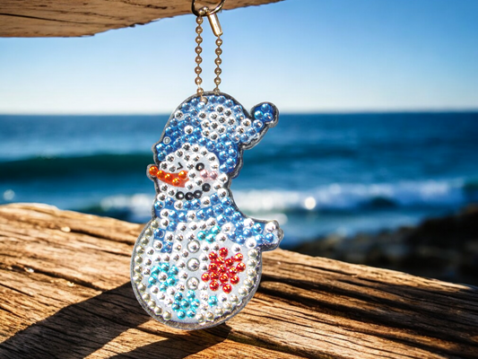 Red Start Snowman Keychain