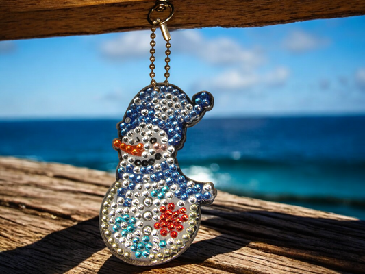 Red Start Snowman Keychain