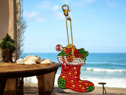 Red & Green Stocking Keychain