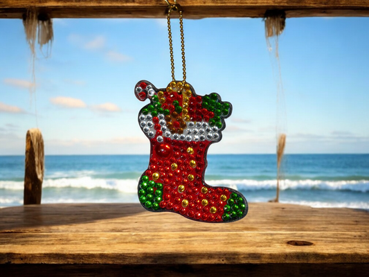 Red & Green Stocking Keychain