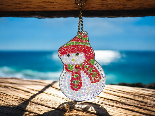 Plump Round Snowman Keychain