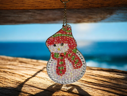 Plump Round Snowman Keychain