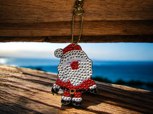 White & Red Santa Clause Keychain