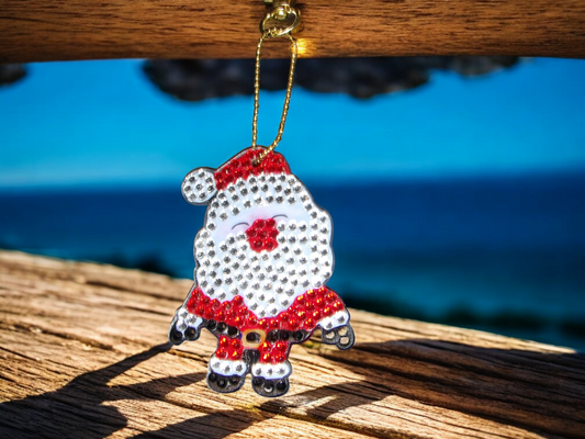 White & Red Santa Clause Keychain