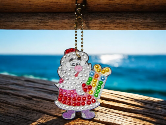 Santa w/Present Keychain