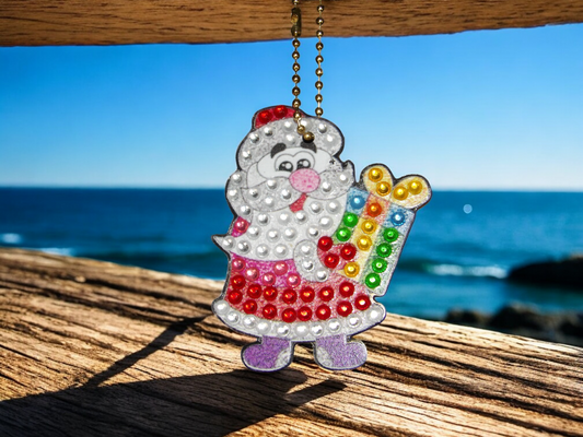 Santa w/Present Keychain