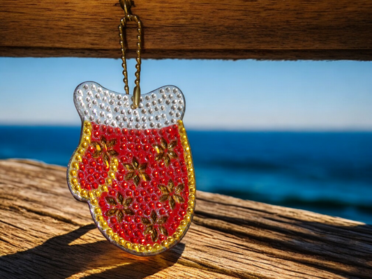 Red Snow Mitten Keychain