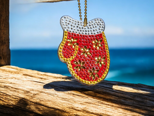 Red Snow Mitten Keychain