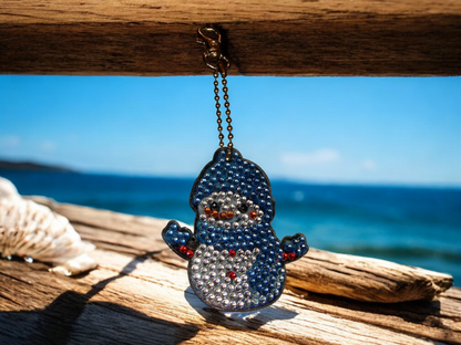 Baby Blue Snowman Keychain