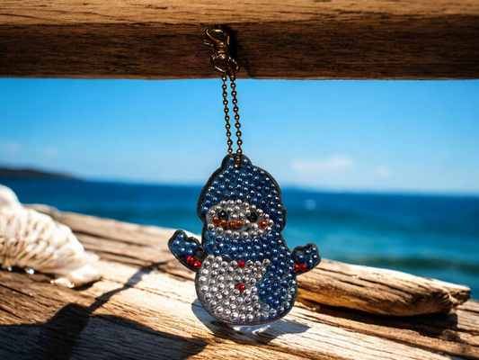 Baby Blue Snowman Keychain