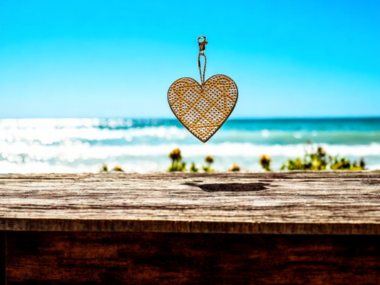 Yellow & Crystal Large Heart Keychain